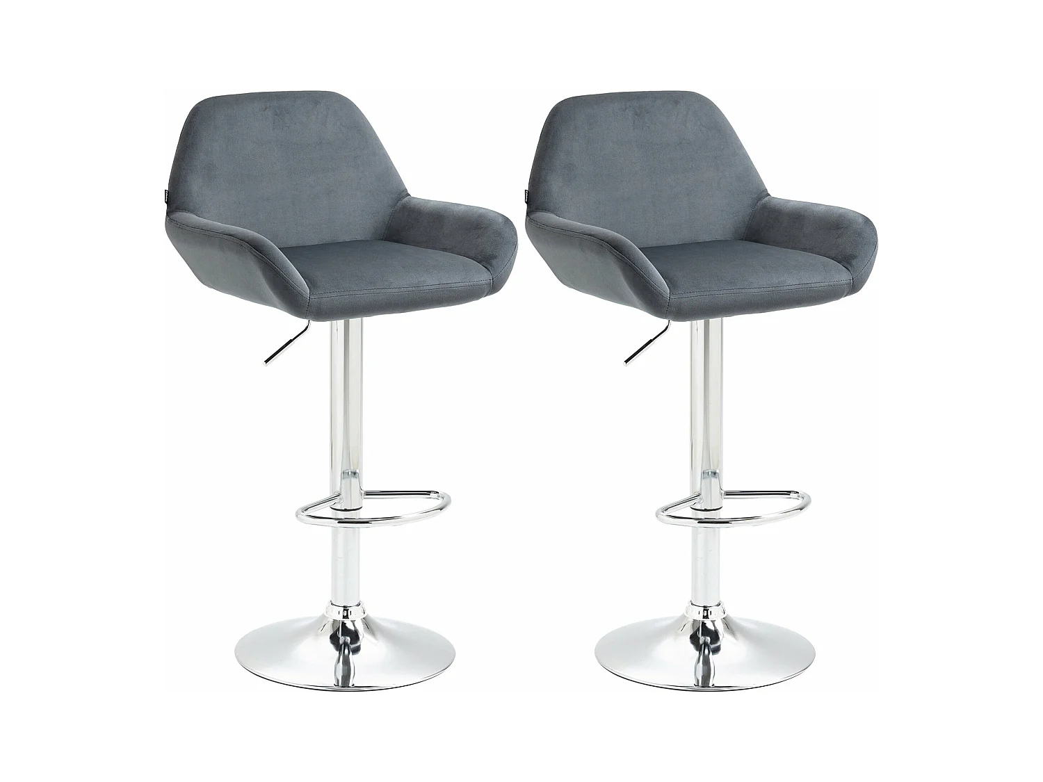 Lot de 2 tabourets métal grise 51 x 52 x 89 cm 10_0004031
