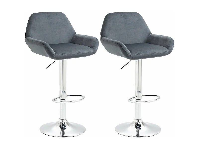 Lot de 2 tabourets métal grise 51 x 52 x 89 cm 10_0004031