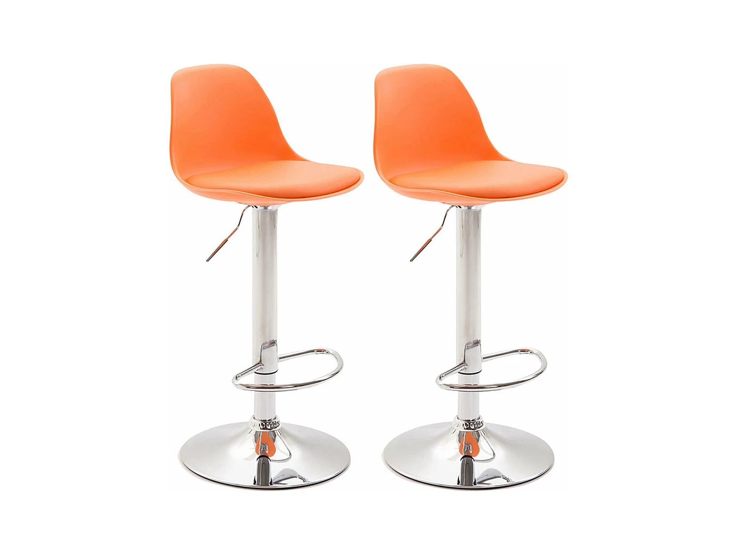 Lot de 2 tabourets métal argentée 39 x 43 x 82 cm 10_0004234