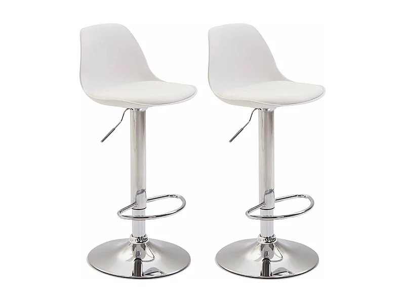 Lot de 2 tabourets métal blanche 39 x 43 x 82 cm 10_0004230