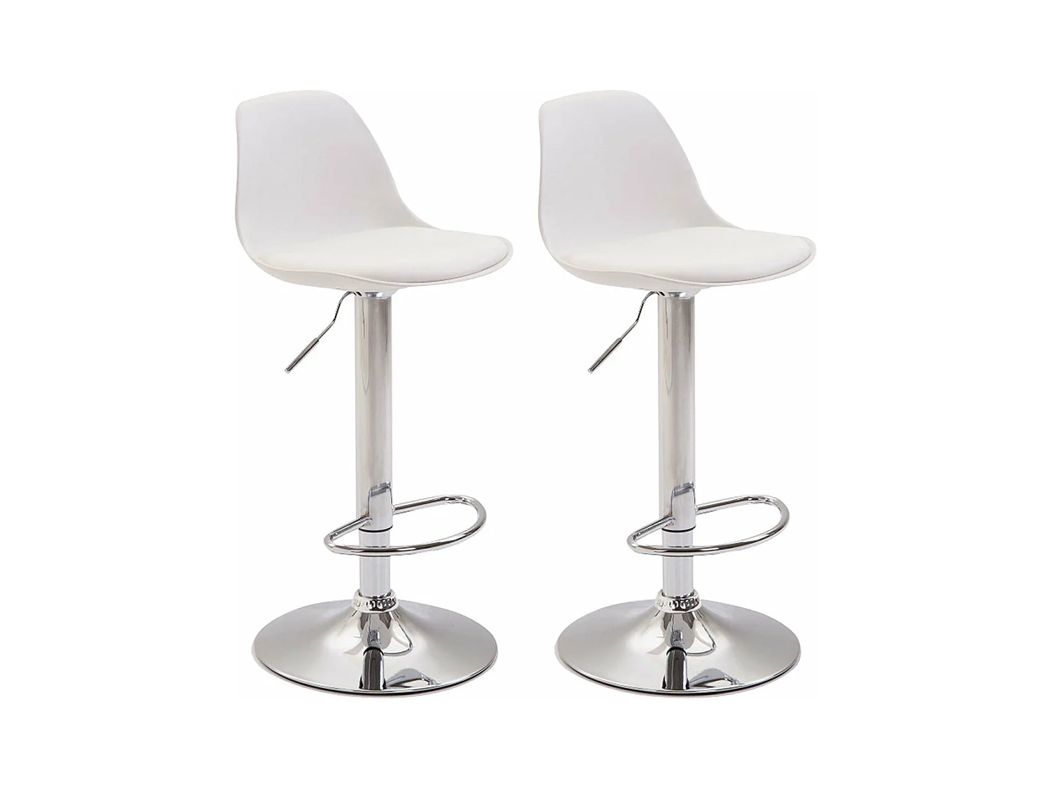 Lot de 2 tabourets métal blanche 39 x 43 x 82 cm 10_0004230