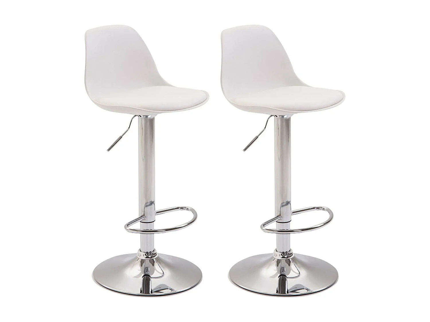 Lot de 2 tabourets métal blanche 39 x 43 x 82 cm 10_0004230