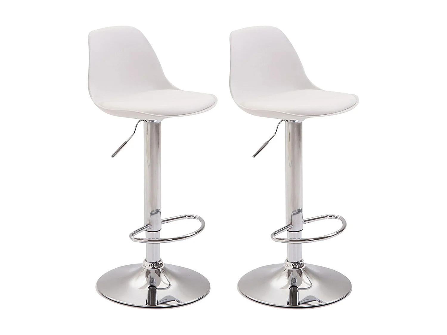 Lot de 2 tabourets métal blanche 39 x 43 x 82 cm 10_0004230
