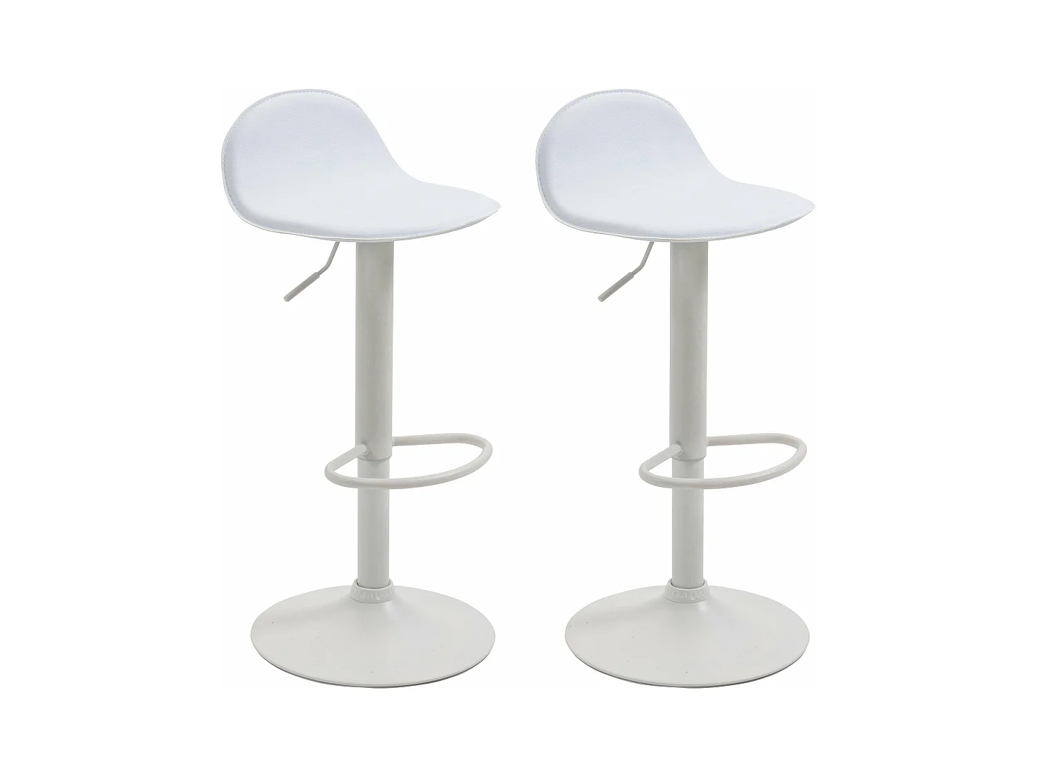 Lot de 2 tabourets métal blanche 39 x 41 x 94 cm 10_0004263