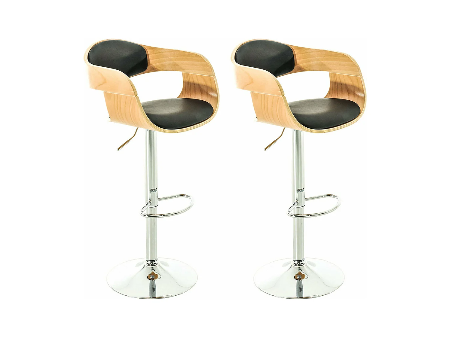 Lot de 2 tabourets bois marron 50 x 48 x 88 cm 10_0004246