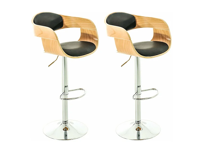 Lot de 2 tabourets bois marron 50 x 48 x 88 cm 10_0004246