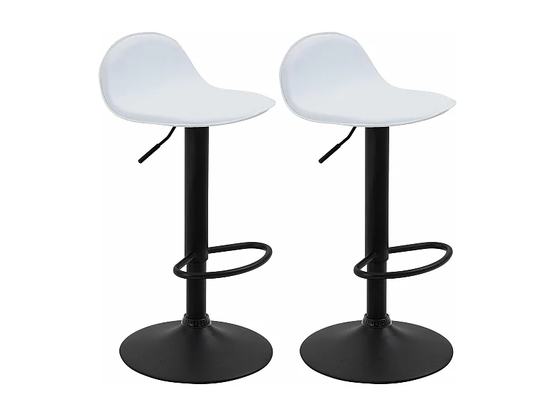 Lot de 2 tabourets métal blanche 39 x 41 x 94 cm 10_0004260