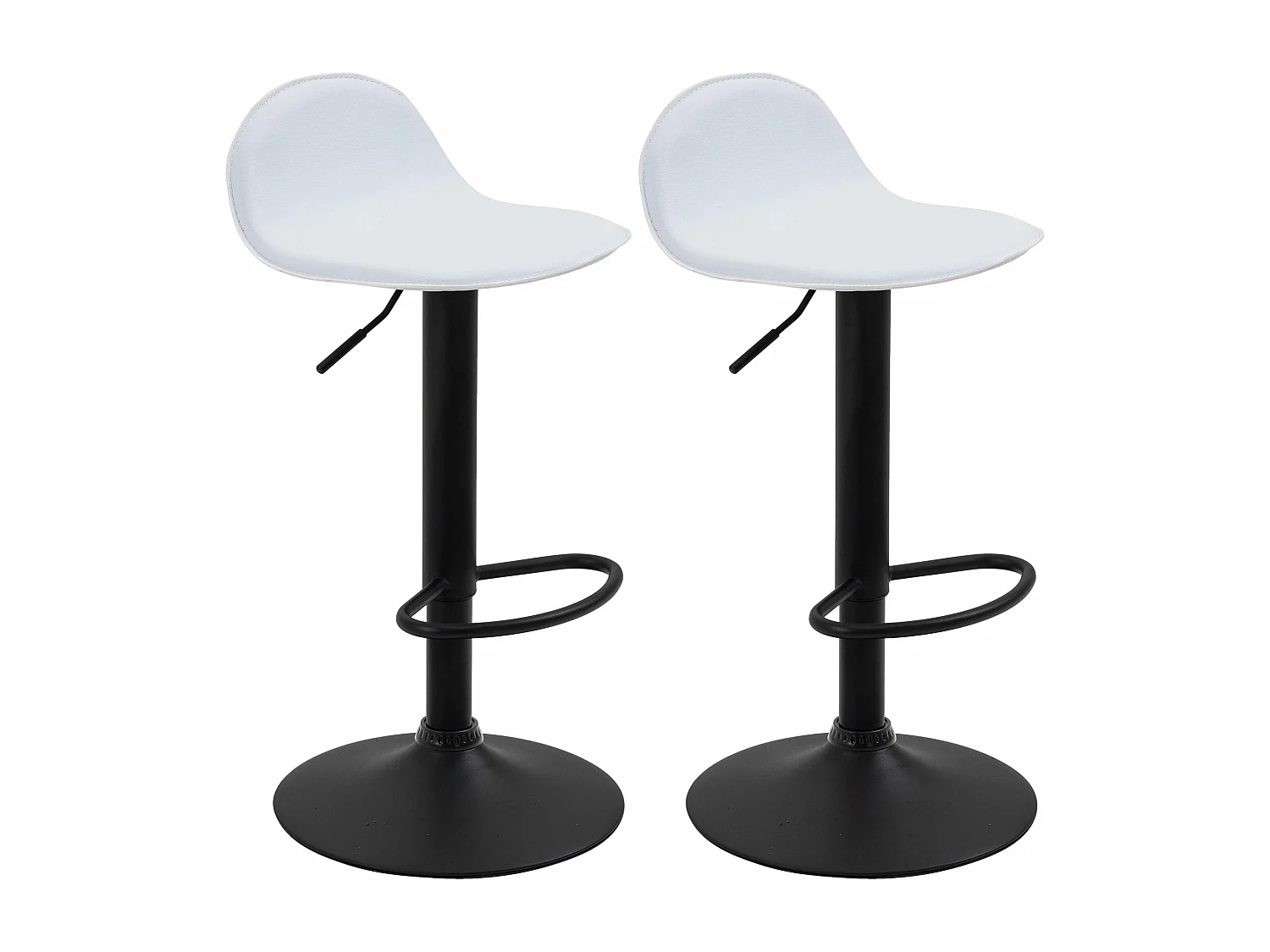 Lot de 2 tabourets métal blanche 39 x 41 x 94 cm 10_0004260