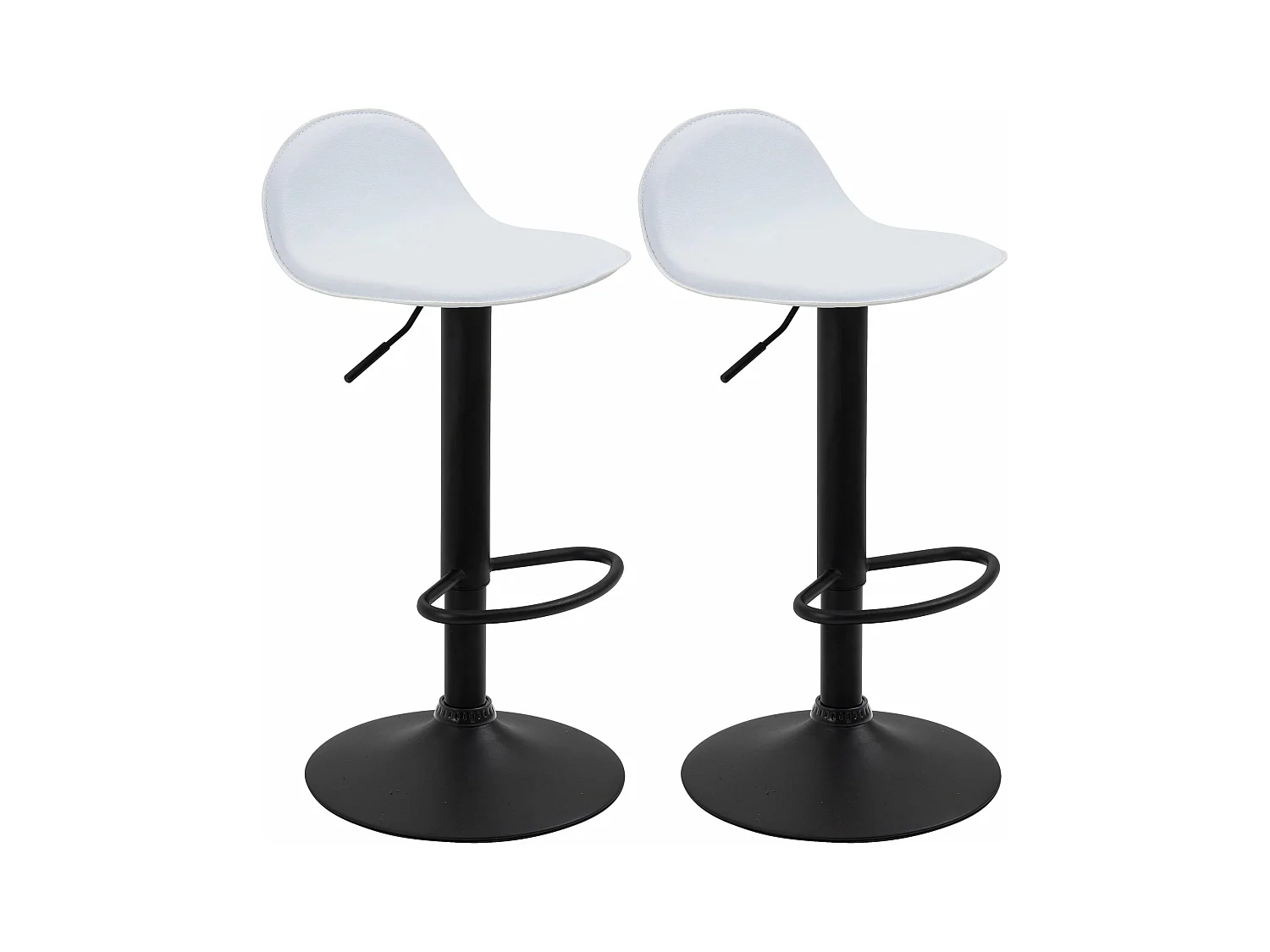Lot de 2 tabourets métal blanche 39 x 41 x 94 cm 10_0004260