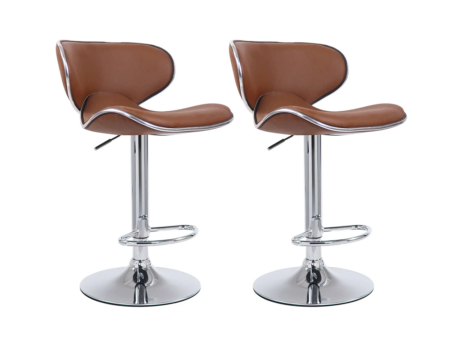 Lot de 2 tabourets métal marron 46 x 49 x 88 cm 10_0004264