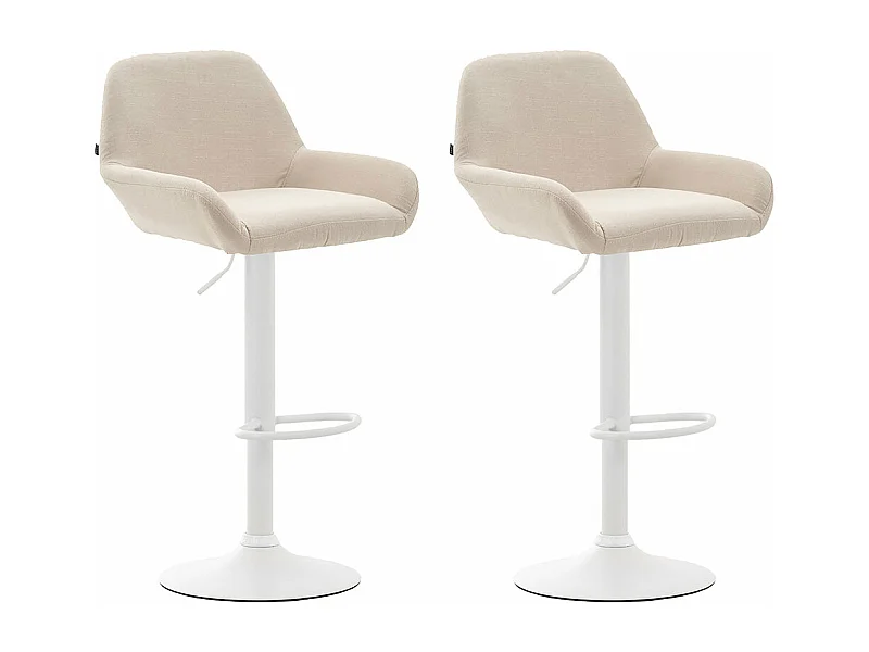 Lot de 2 tabourets métal blanche 51 x 52 x 89 cm 10_0004044