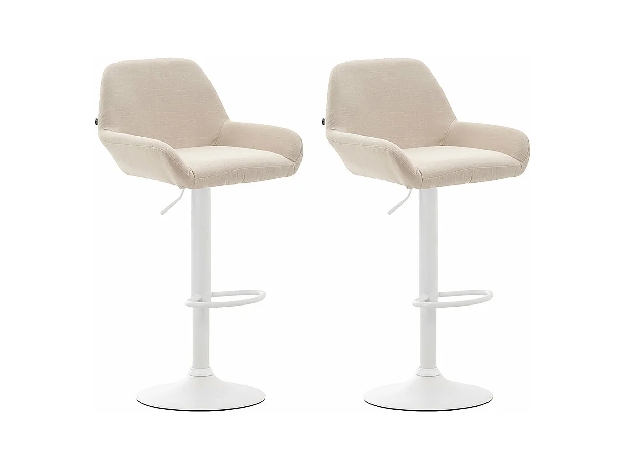 Lot de 2 tabourets métal blanche 51 x 52 x 89 cm 10_0004044