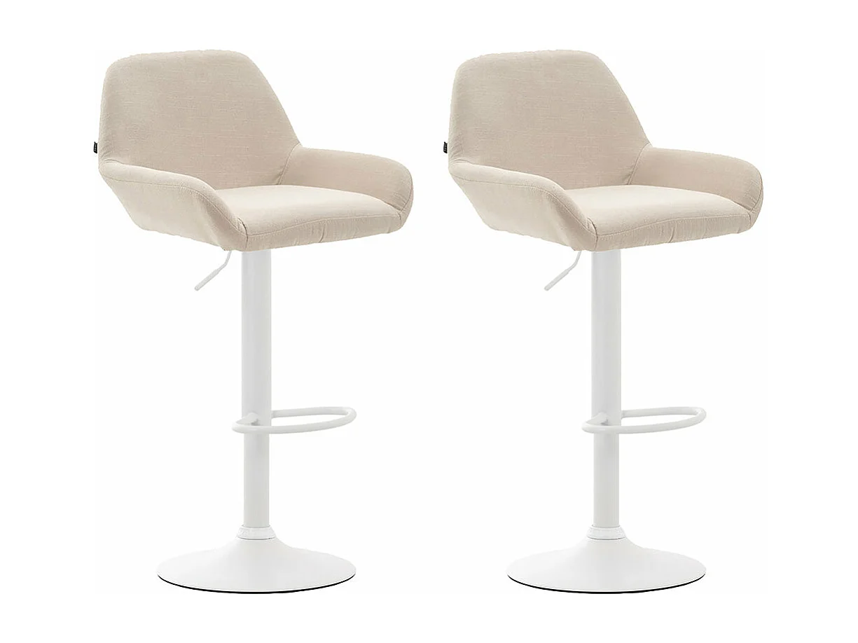 Lot de 2 tabourets métal blanche 51 x 52 x 89 cm 10_0004044