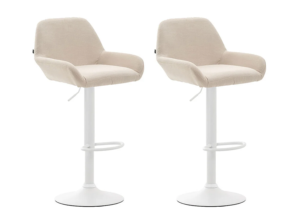 Lot de 2 tabourets métal blanche 51 x 52 x 89 cm 10_0004044