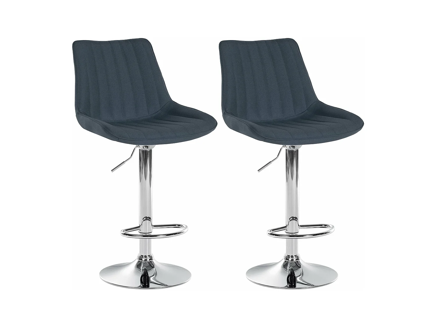 Lot de 2 tabourets métal grise 49.5 x 50 x 91 cm 10_0004432