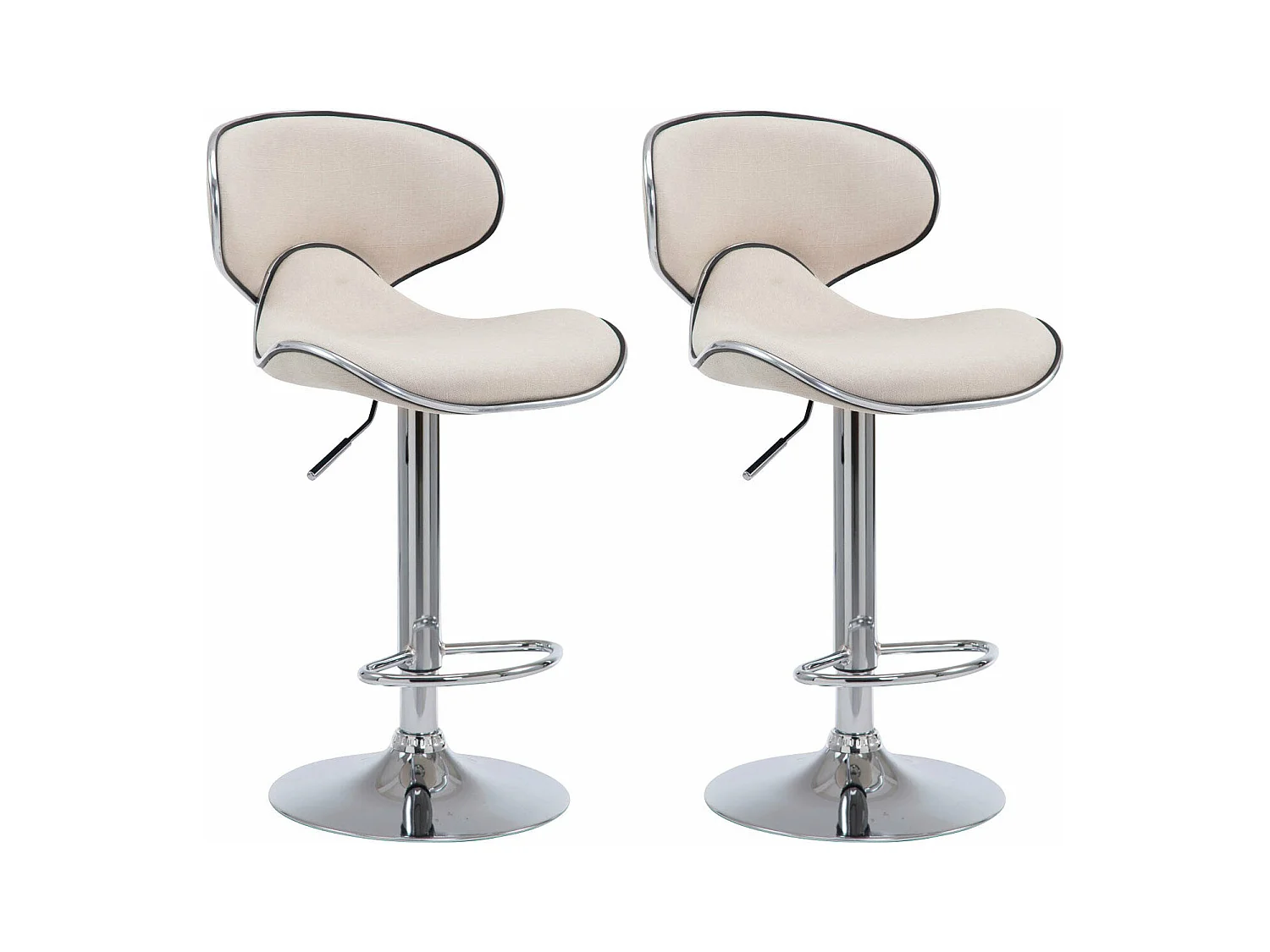 Lot de 2 tabourets métal crème 46 x 49 x 88 cm 10_0004265