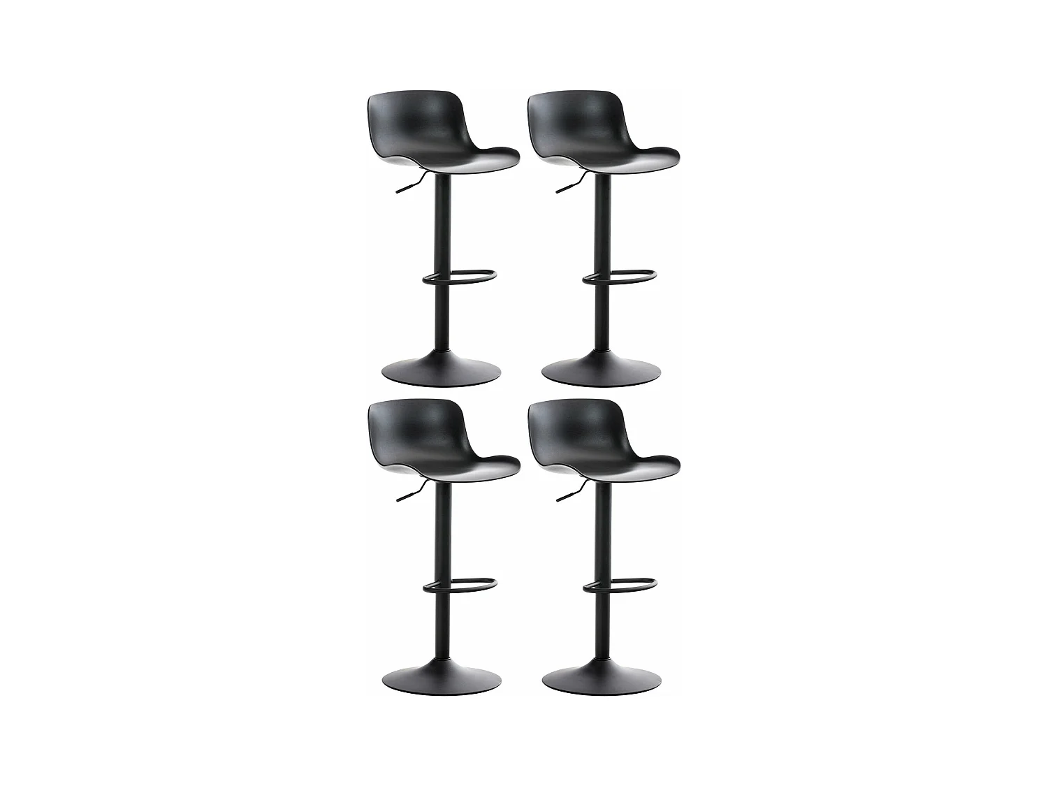 Lot de 4 tabourets métal argentée 44 x 44 x 81 cm 10_0004492