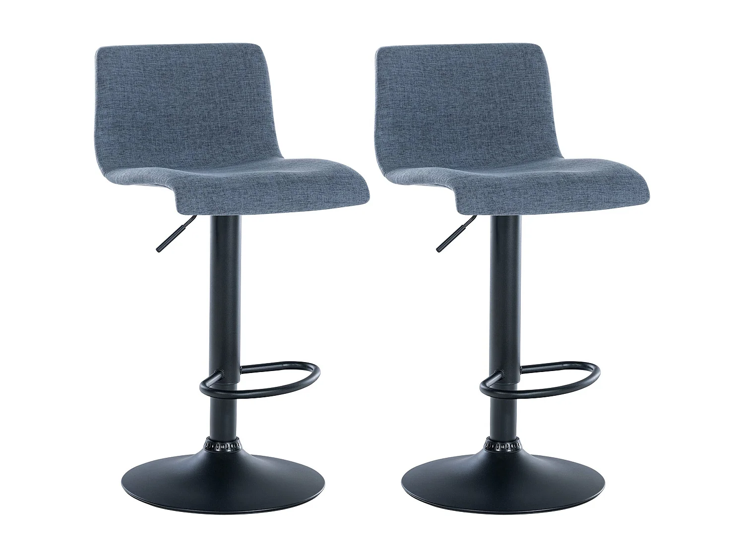 Lot de 2 tabourets métal bleue 39 x 36 x 84 cm 10_0004049