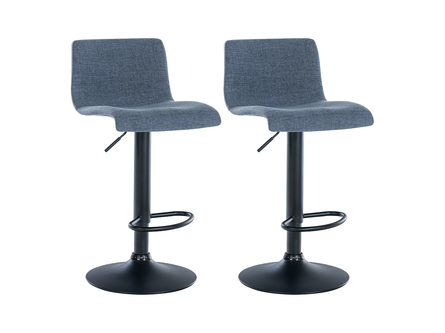 Lot de 2 tabourets métal bleue 39 x 36 x 84 cm 10_0004049