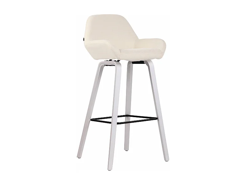 Tabouret de bar chaise bois blanche 52 x 51 x 103 cm 10_0005287
