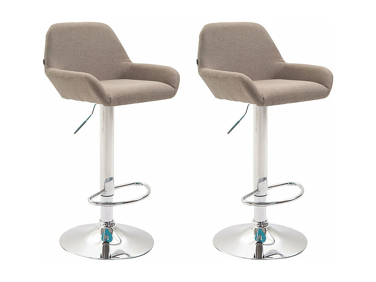 Lot de 2 tabourets métal argentée 51 x 52 x 89 cm 10_0004042