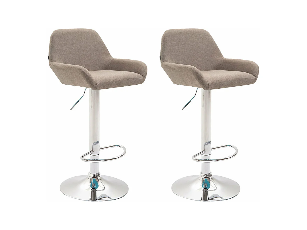 Lot de 2 tabourets métal argentée 51 x 52 x 89 cm 10_0004042