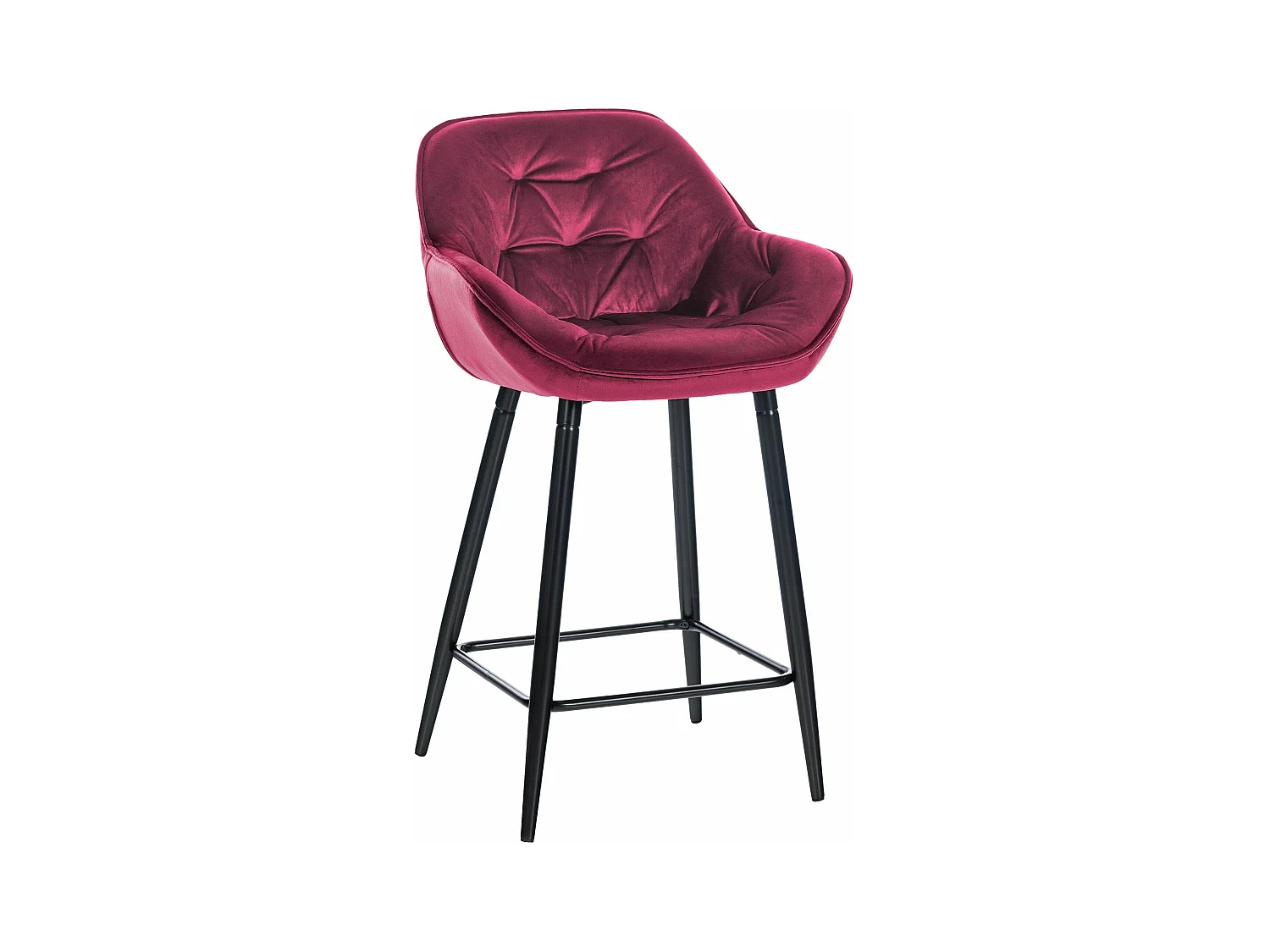 Tabouret de bar chaise métal bordeaux 54 x 57.5 x 103 cm 10_0004887