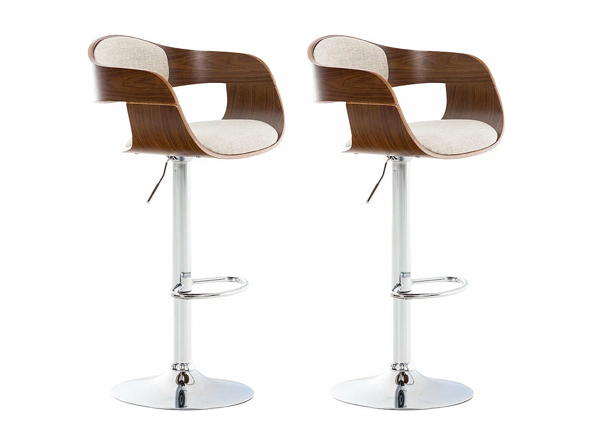 Lot de 2 tabourets bois marron 50 x 48 x 88 cm 10_0004250