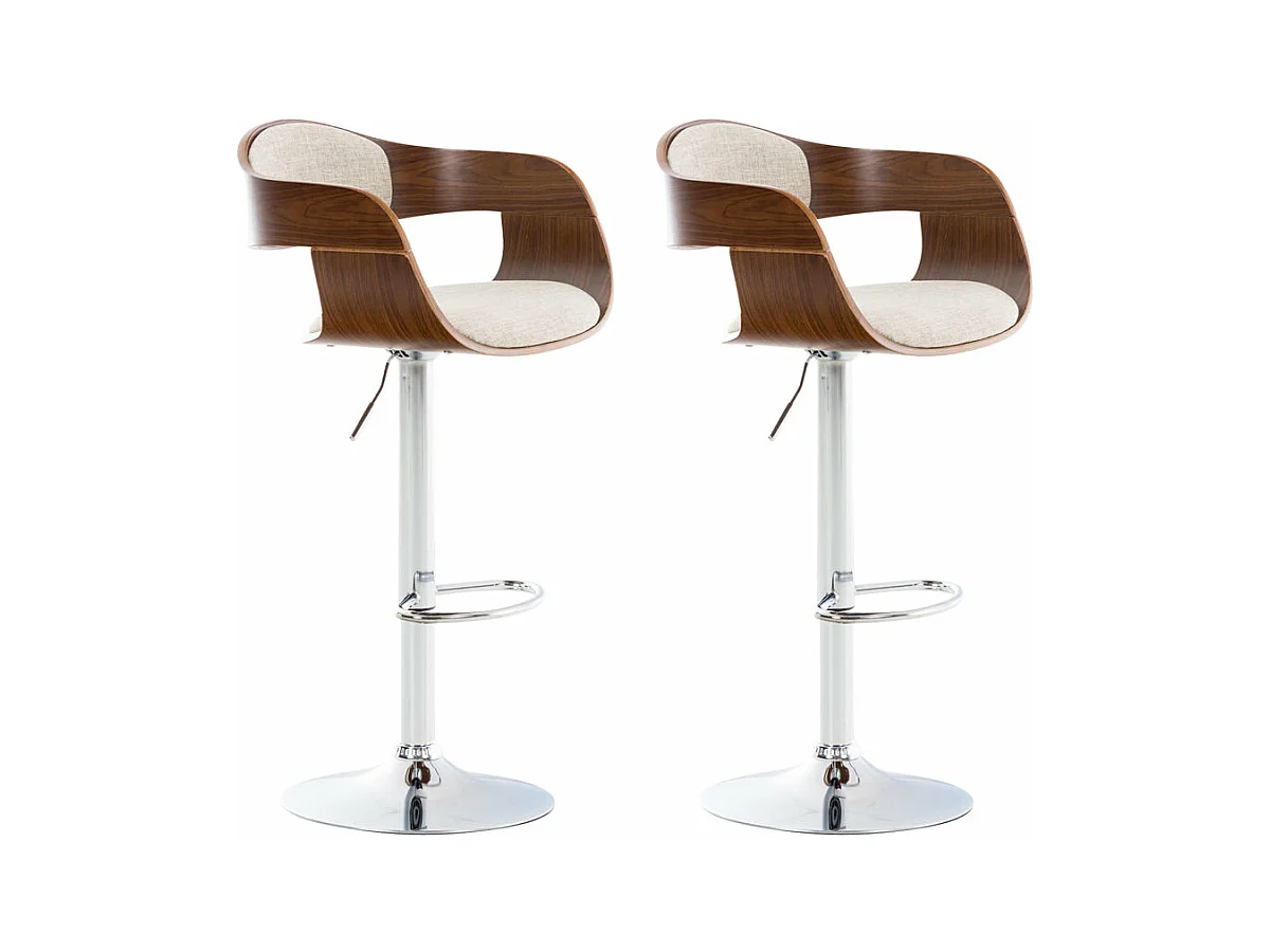 Lot de 2 tabourets bois marron 50 x 48 x 88 cm 10_0004250