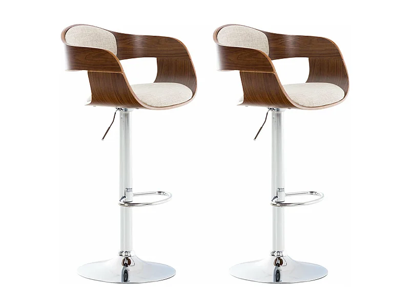 Lot de 2 tabourets bois marron 50 x 48 x 88 cm 10_0004250