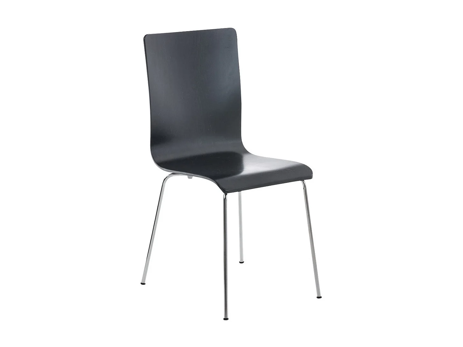 Lot de 4 chaises de cuisine en bois noir et métal CDS10167