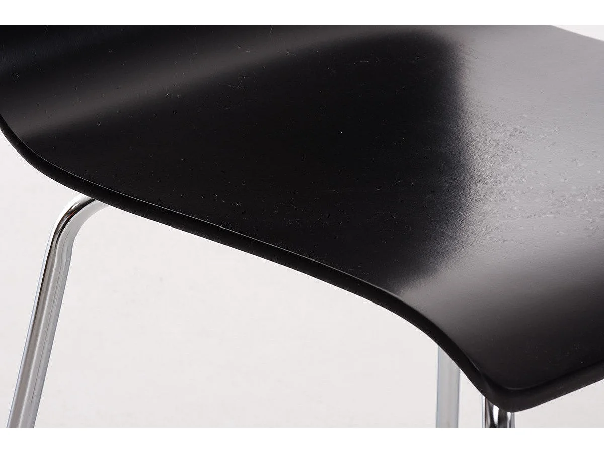 Lot de 4 chaises de cuisine en bois noir et métal CDS10167