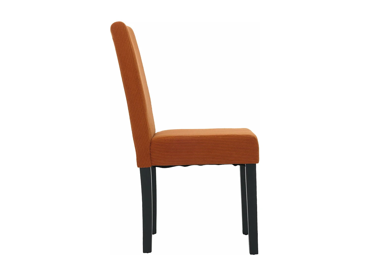 Lot de 2 chaises de salle à manger dossier haut en tissu velours côtelé terre cuite pieds en bois foncés 04_0007329