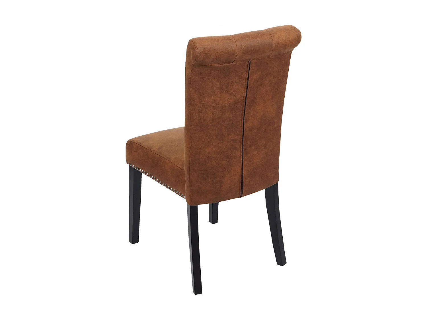 Lot de 2 chaises de salle à manger avec boutons décoratifs en tissu imitation suède pieds foncés 04_0007314