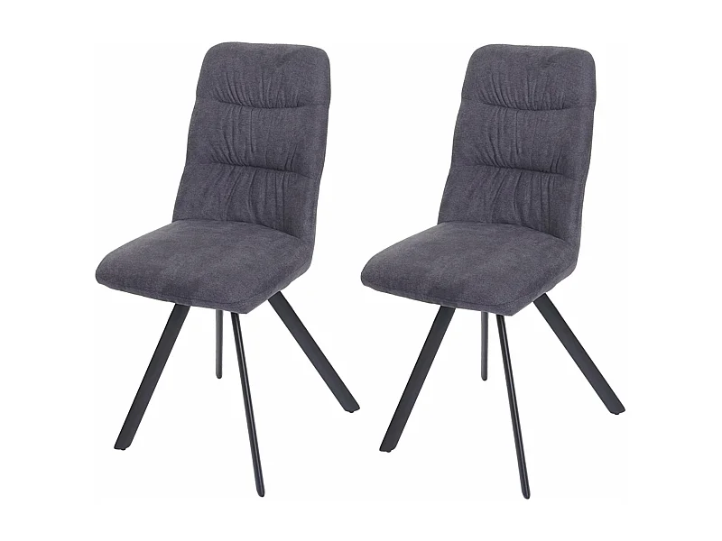 Lot de 2 chaises de salle à manger confortable pivotante en velours anthracite cadre en acier 04_0007358