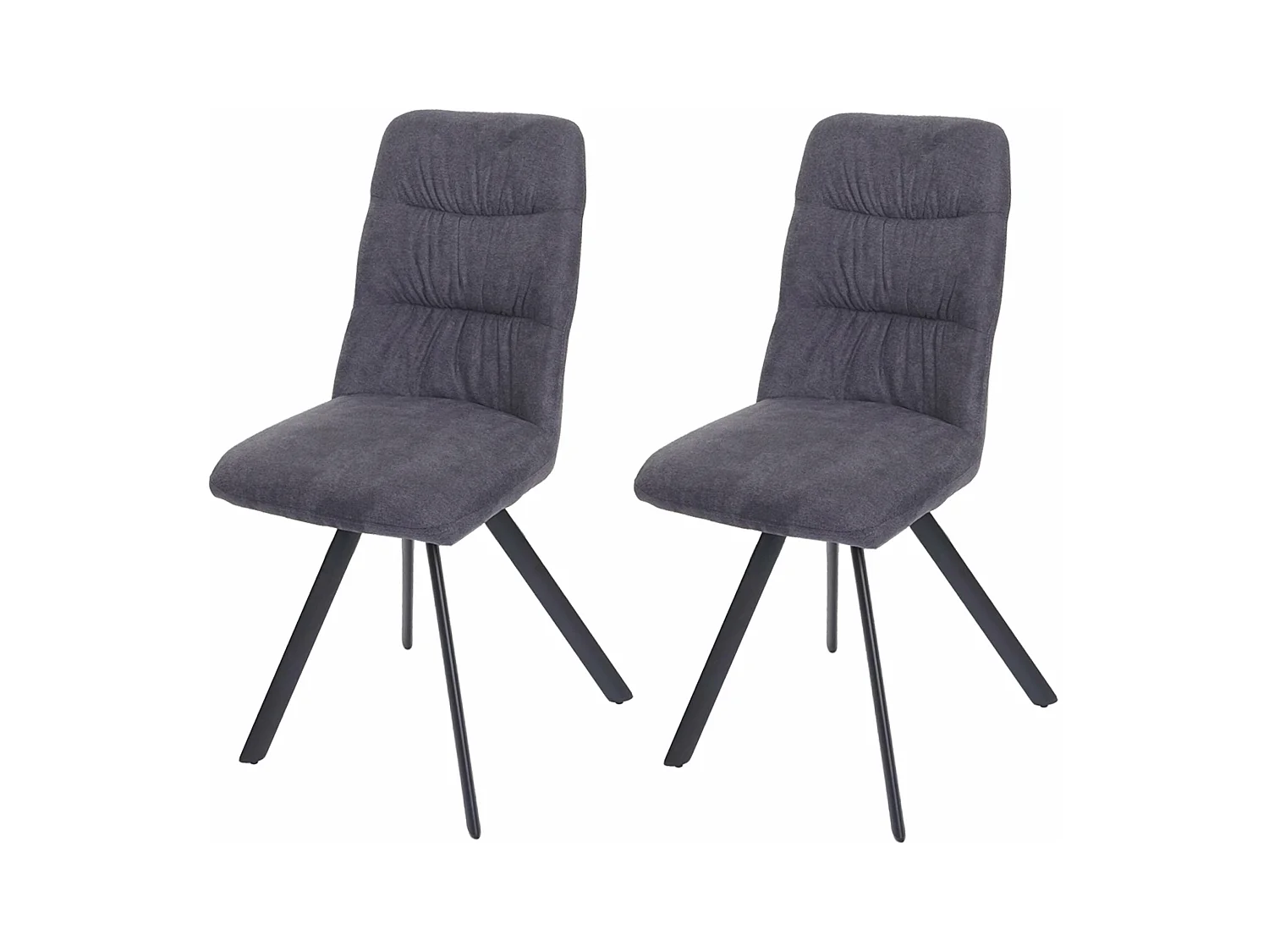 Lot de 2 chaises de salle à manger confortable pivotante en velours anthracite cadre en acier 04_0007358