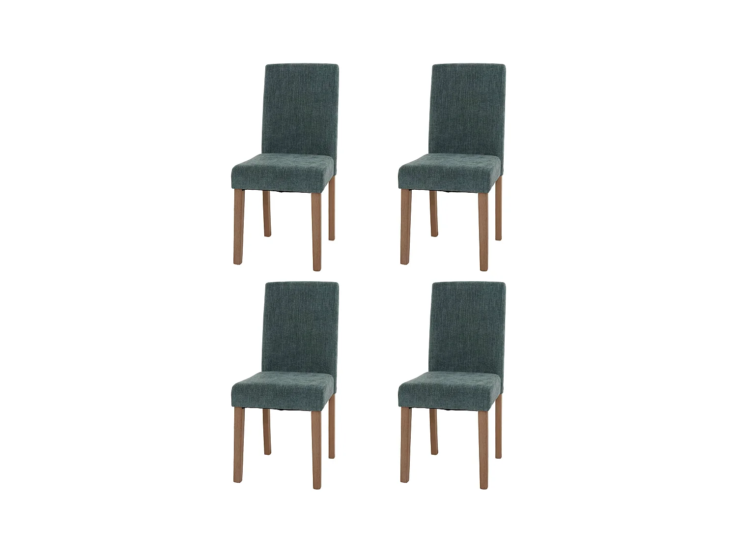 Lot de 4 chaises de salle à manger dossier haut en tissu bouclé vert pieds clair 04_0007519