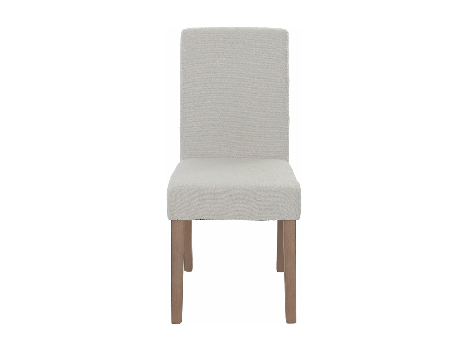 Lot de 4 chaises de salle à manger dossier haut en tissu bouclé crème pieds clair 04_0007513