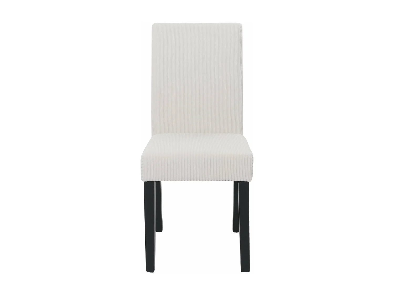 Lot de 4 chaises de salle à manger dossier haut en tissu velours côtelé crème pieds foncés 04_0007520