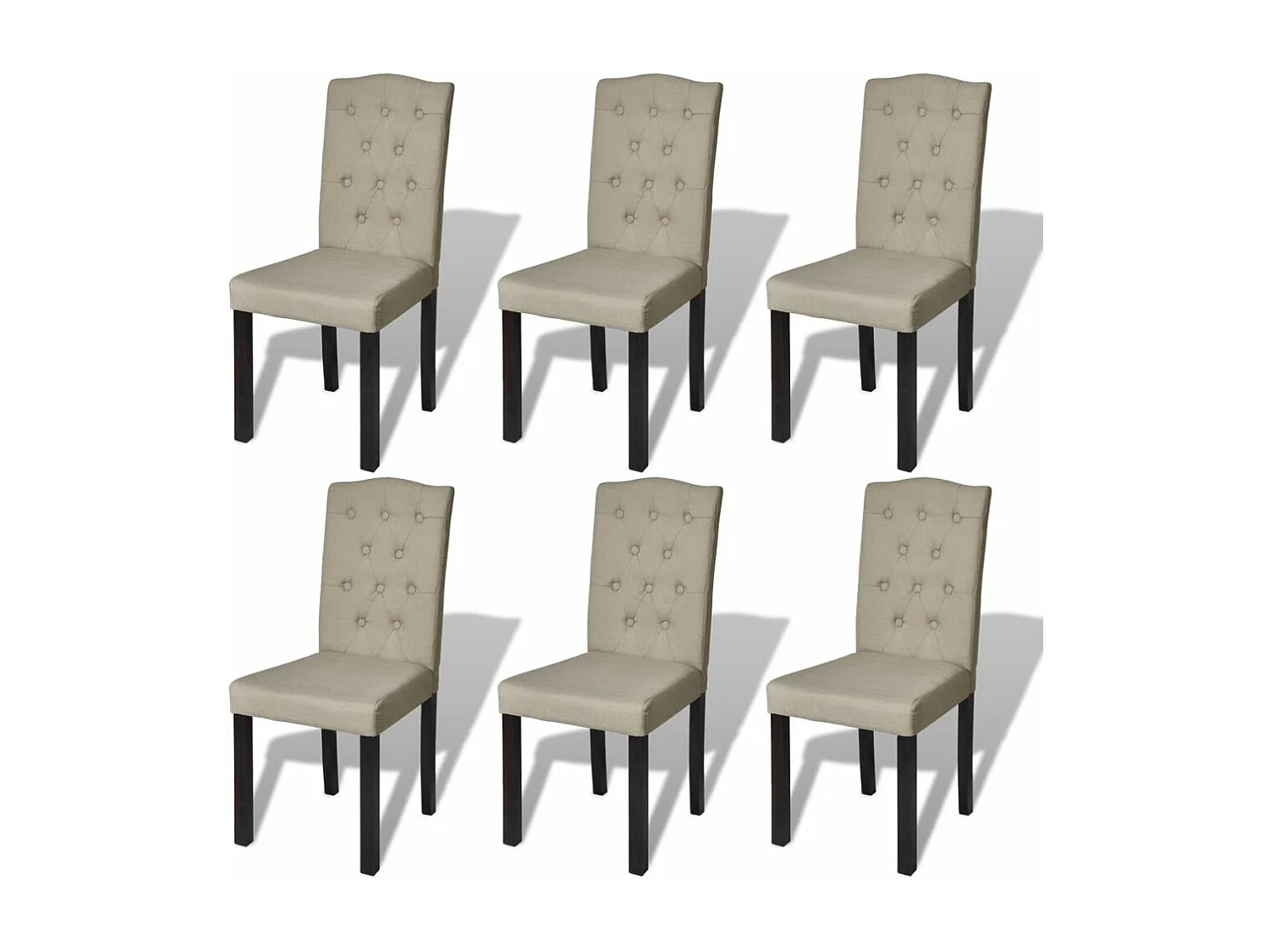 Lot de 6 chaises de salle à manger cuisine design moderne tissu poil de chameau CDS022780