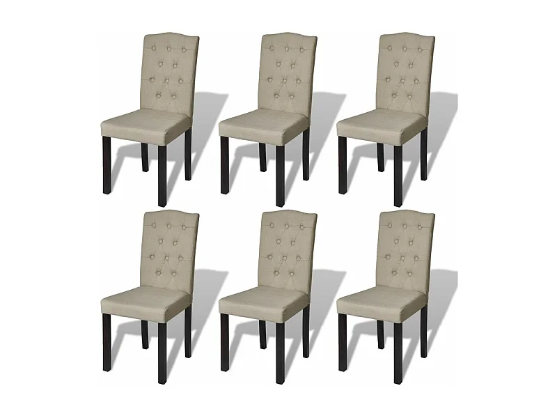 Lot de 6 chaises de salle à manger cuisine design moderne tissu poil de chameau CDS022780