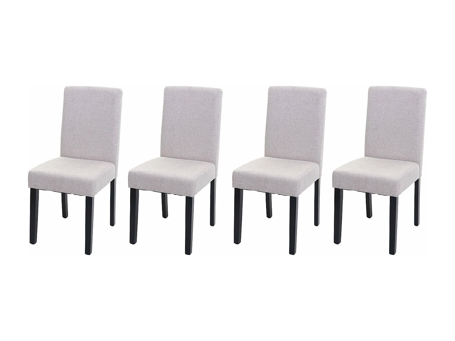 Lot de 4 chaises de salle à manger en tissu crème pieds foncés CDS04560