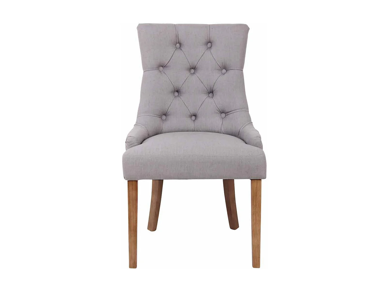 Lot de 2 chaises de salle à manger avec boutons décoratives assise en tissu gris 10_0001524