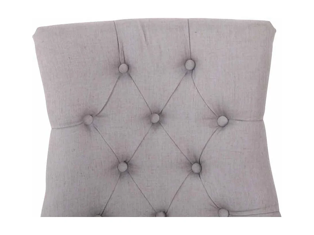 Lot de 2 chaises de salle à manger avec boutons décoratives assise en tissu gris 10_0001524