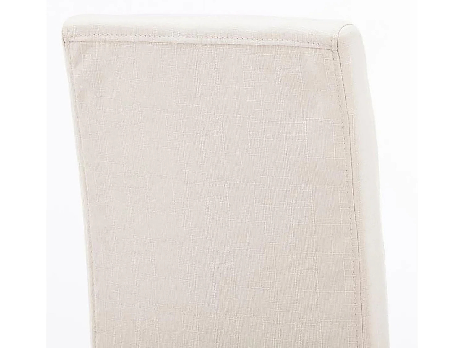 Lot de 2 chaises de salle à manger design moderne en tissu crème et pieds en bois marron foncé 10_0001553