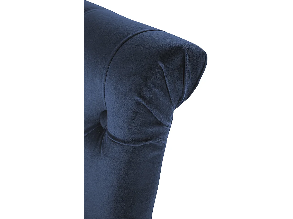 Lot de 2 chaises de salle à manger design classique bouton décoratif assise en tissu bleu 10_0001615