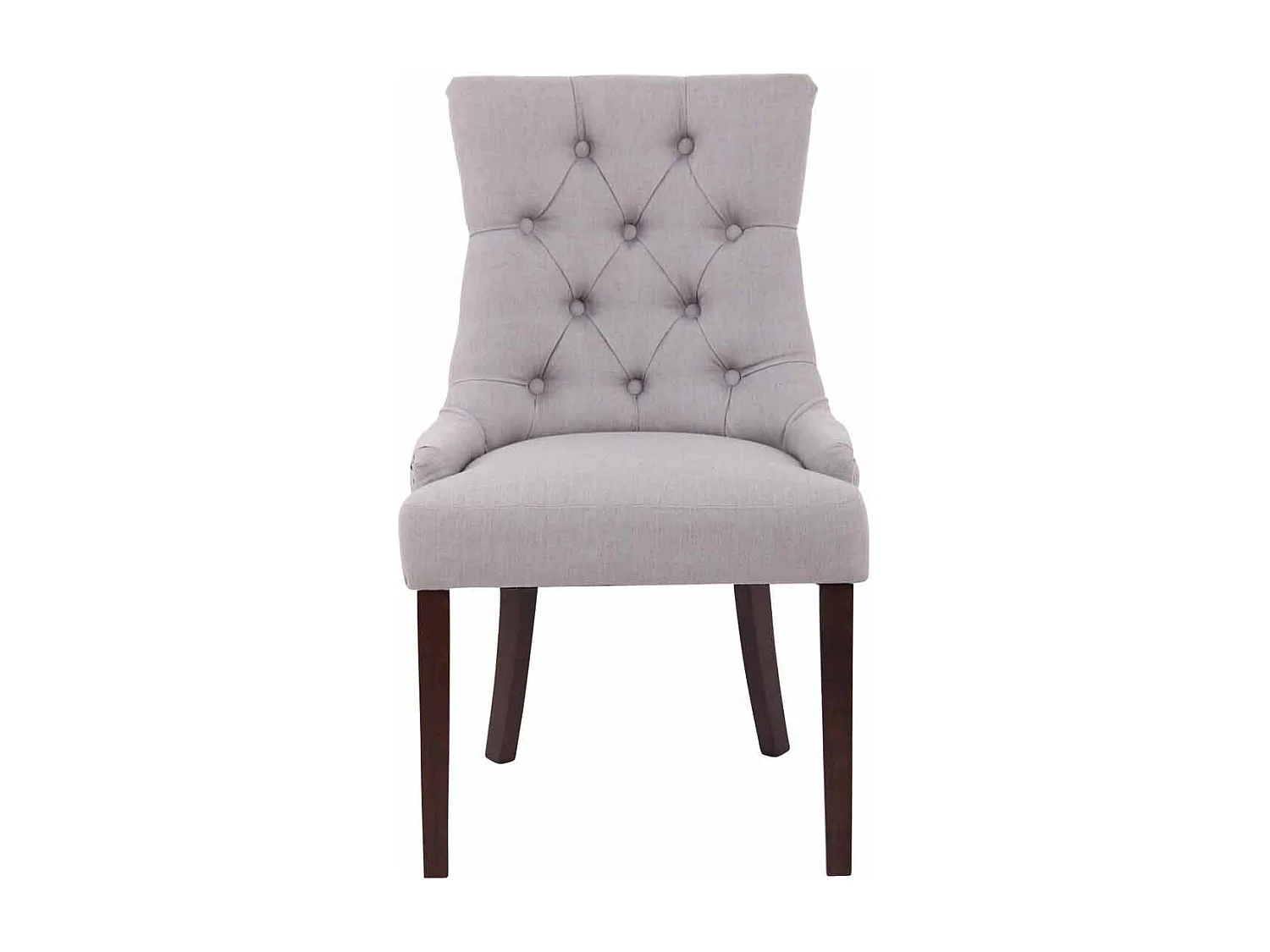 Lot de 2 chaises de salle à manger avec boutons décoratives assise en tissu gris pieds foncés 10_0001518