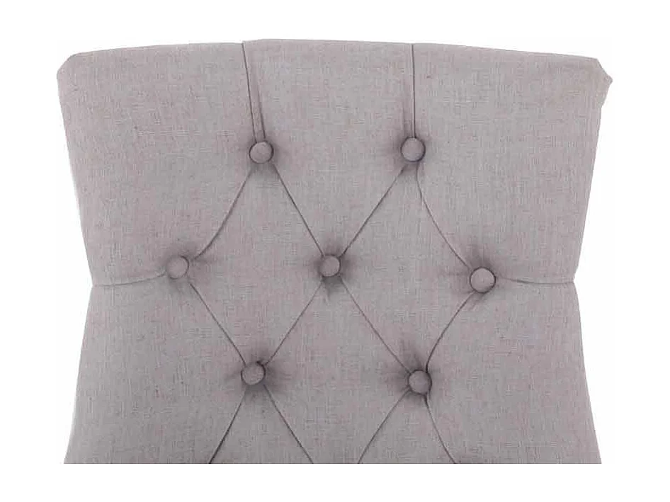 Lot de 2 chaises de salle à manger avec boutons décoratives assise en tissu gris pieds foncés 10_0001518