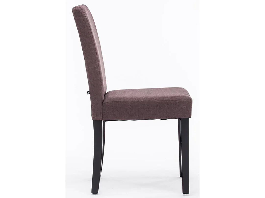 Lot de 2 chaises de salle à manger design moderne en tissu marron et pieds en bois noir 10_0001556