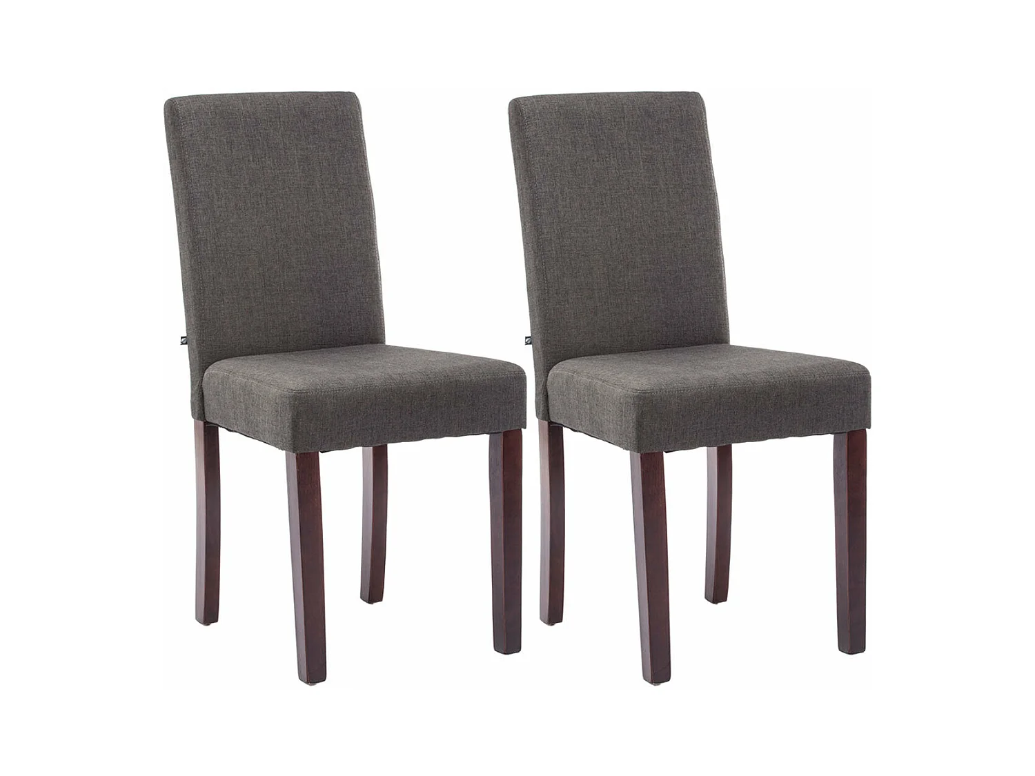 Lot de 2 chaises de salle à manger design moderne en tissu gris clair foncé et pieds en bois marron foncé 10_0001554